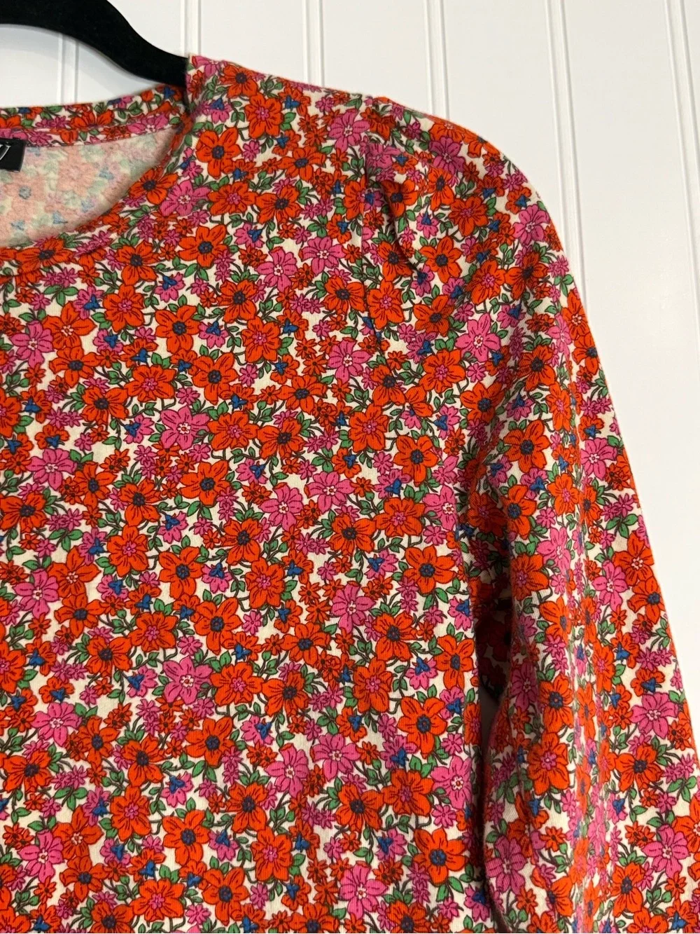 J.Crew Puff Sleeve Long Sleeve Floral Top